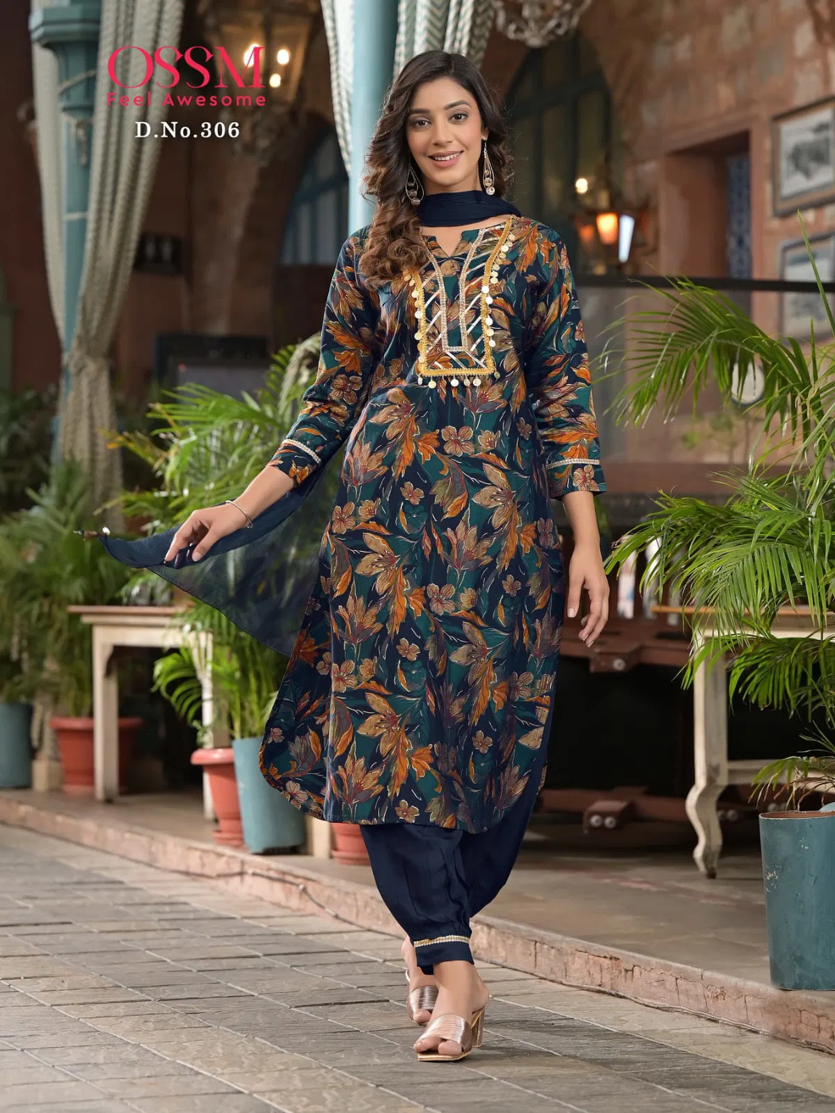Ossm Afghani Vol 3 Premium Chanderi Readymade Suits Catalog
